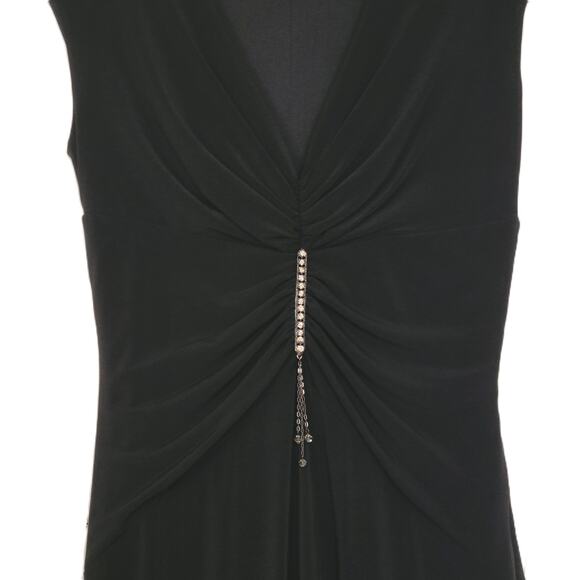 Laundry by Shelli Segal Womens Size 4 Black Gown Long Dress Formal Bling Sparkle - Picture 4 of 13